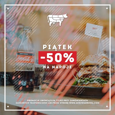 W Piątek napoje 50% taniej!