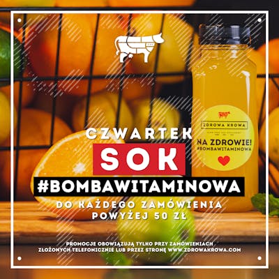 W Czwartek #bombawitaminowa GRATIS, przy zamówieniu powyżej 50,00 PLN!