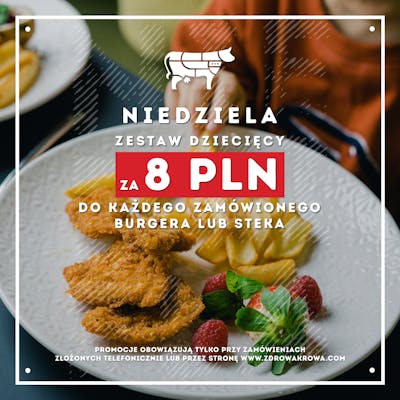 W Niedzielę zestaw dziecięcy za 8 PLN do każdego steka lub burgera