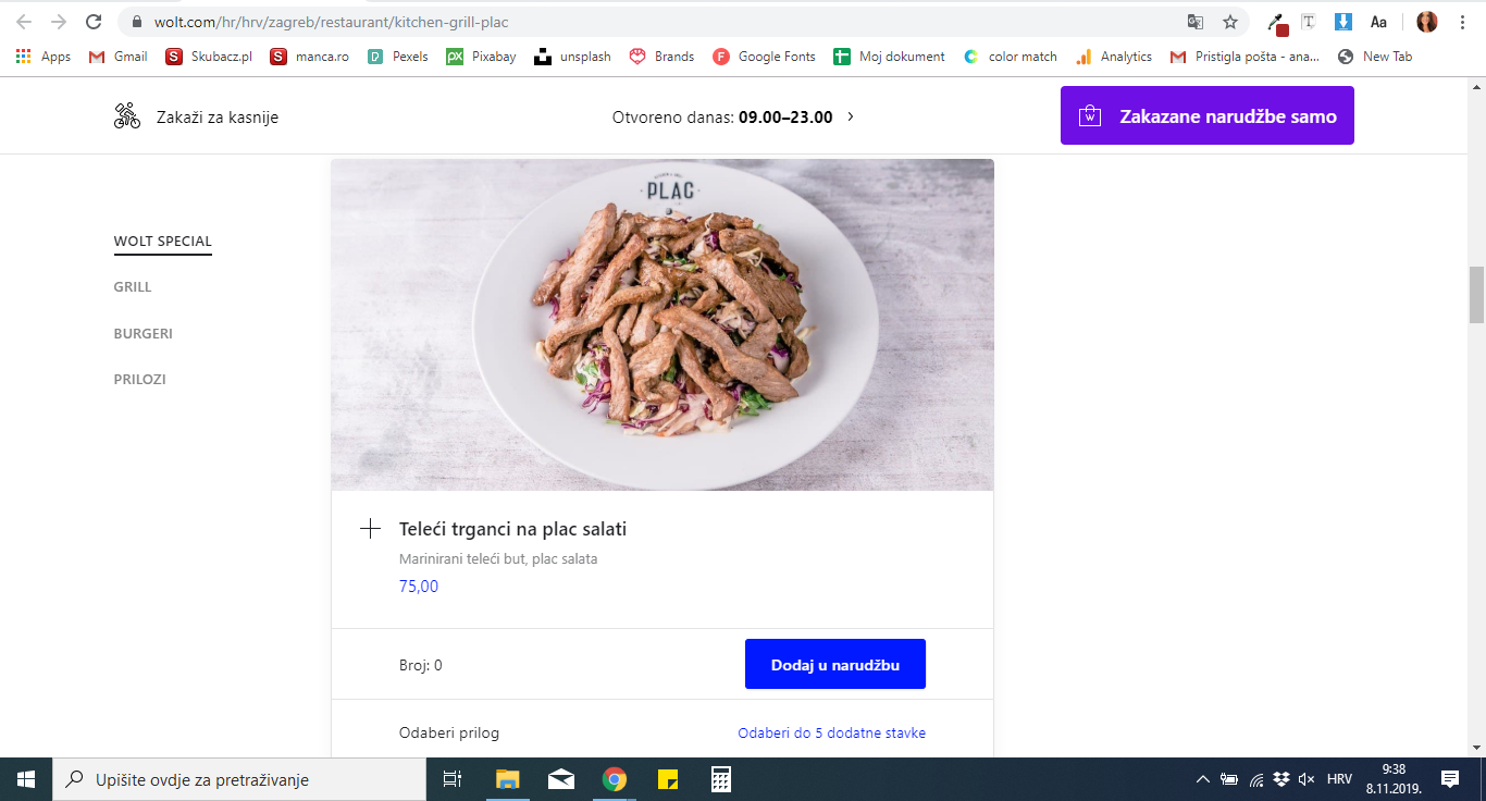 Teleći trganci na plac salati