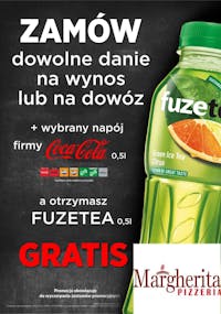 Do każdego napoju Coca-cola, Fanta, Sprite 05 lub 0,85 litra - Fuzetea 05 litra GRATIS